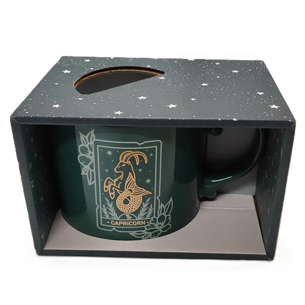 Green & Gold Capricorn Zodiac 18oz Mug New With Gift Box